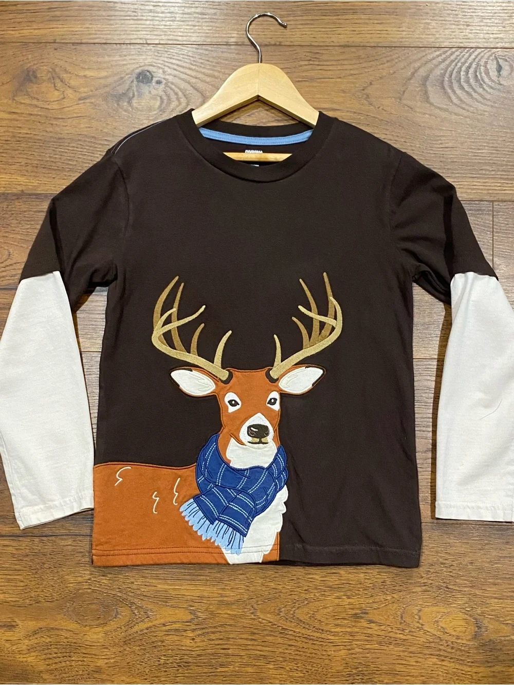 Gymboree Boy’s ‘Country Charm’ Brown Deer Long-Sleeve Tee Size 7